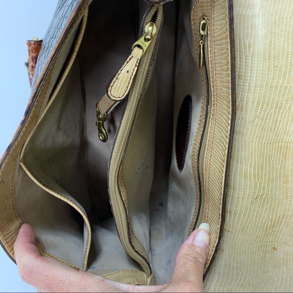 - Brahmin Tricolor Croc Satchel - Picture 7 of 15
